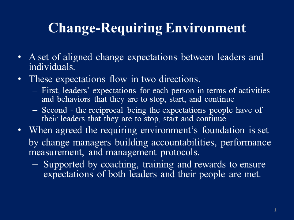 Change-Requiring Environment